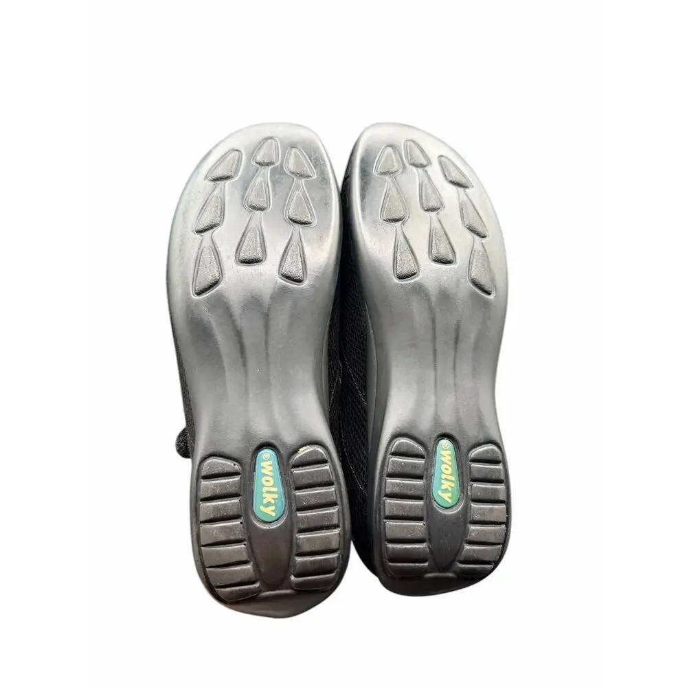 Wolky Mary Jane Shoes Black Leather Comfort EU 40 US 8.5-9